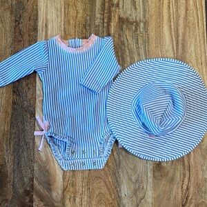 Ruffle Butts Swimsuit and Sun Hat